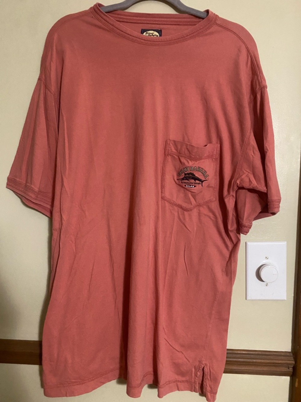 Tommy Bahama Coral Short Sleeve Pocket Tee with Embroidered Logo